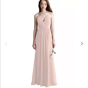 BILL LEVKOFF Petal Pink Chiffon V-neck A-line perfect condition dry cleaned